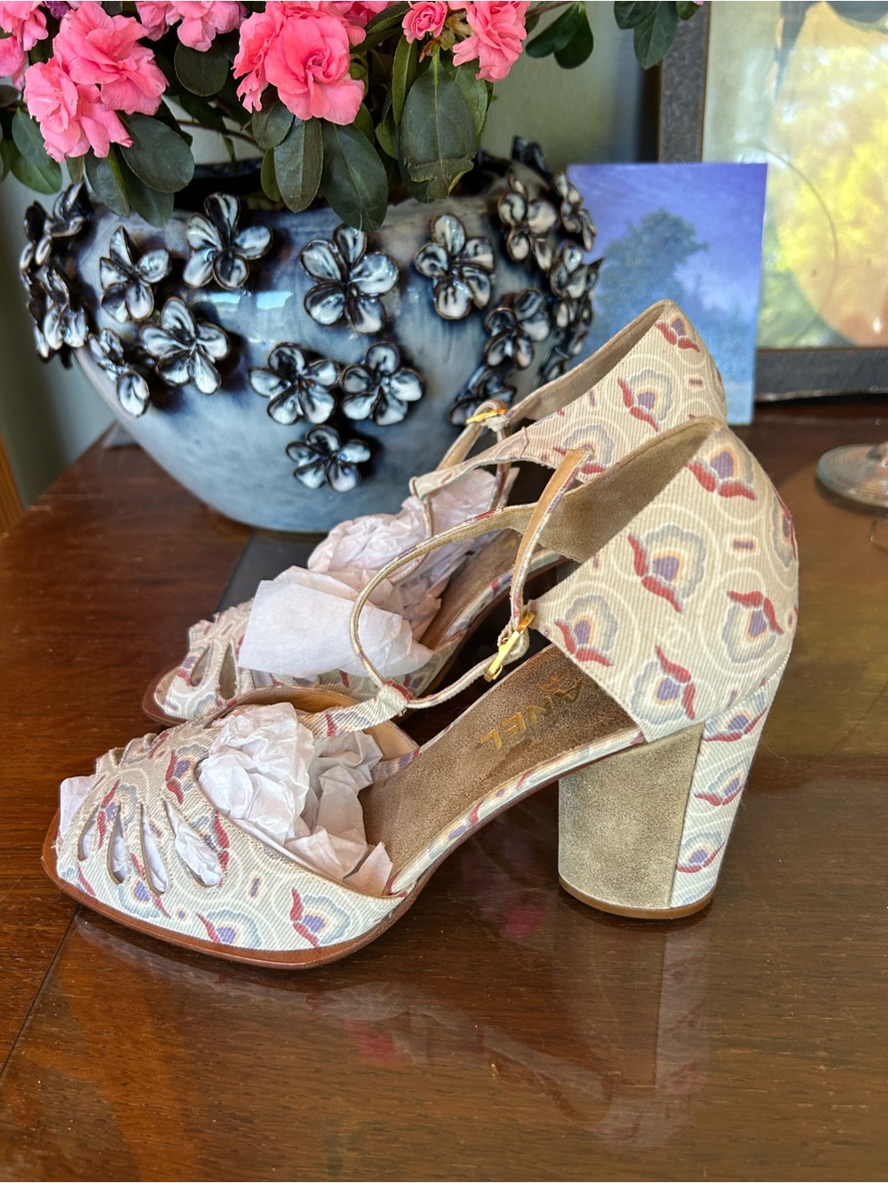 Chanel Cloth Heels EU 39.5 NWOB